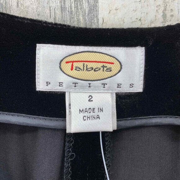 Talbots Wide Leg Pants Womens 2 Black Velvet Rayon Silk Blend NEW - Picture 7 of 10